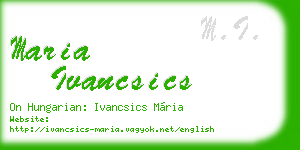 maria ivancsics business card
